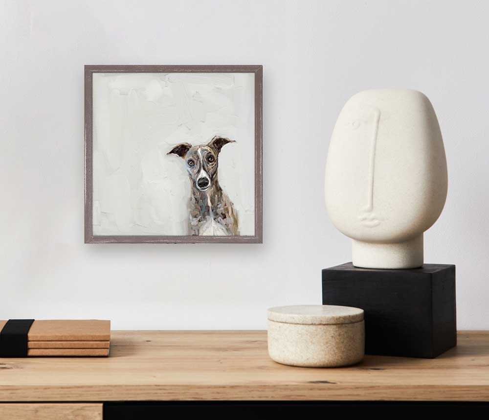 Whippet Love Mini Framed Canvas - GreenBox Art