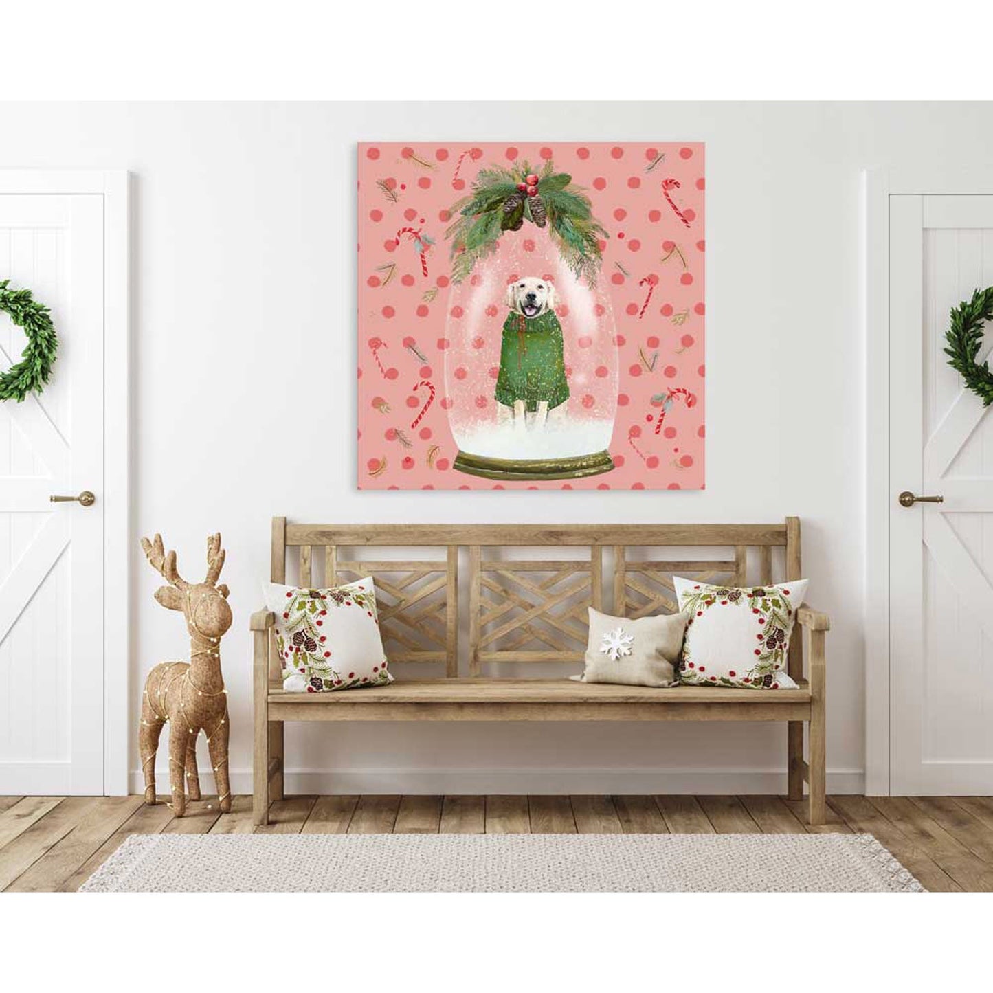 Holiday - Snow Globe - Retriever Canvas Wall Art - GreenBox Art