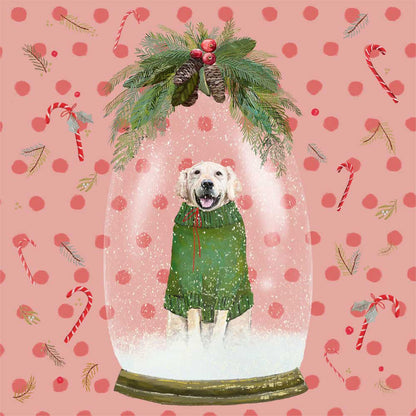 Holiday - Snow Globe - Retriever Canvas Wall Art - GreenBox Art