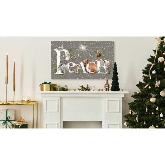 Holiday - Winter Woodland Peace Canvas Wall Art - GreenBox Art