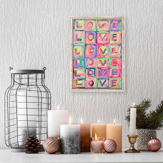 Holiday - Words Of Love Mini Framed Canvas