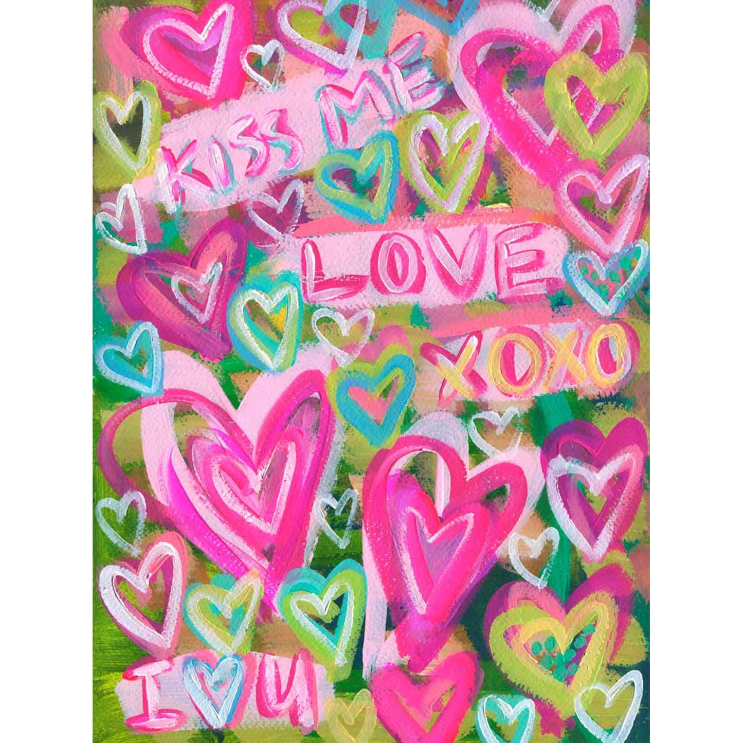 Love Language - Pink & Green Canvas Wall Art