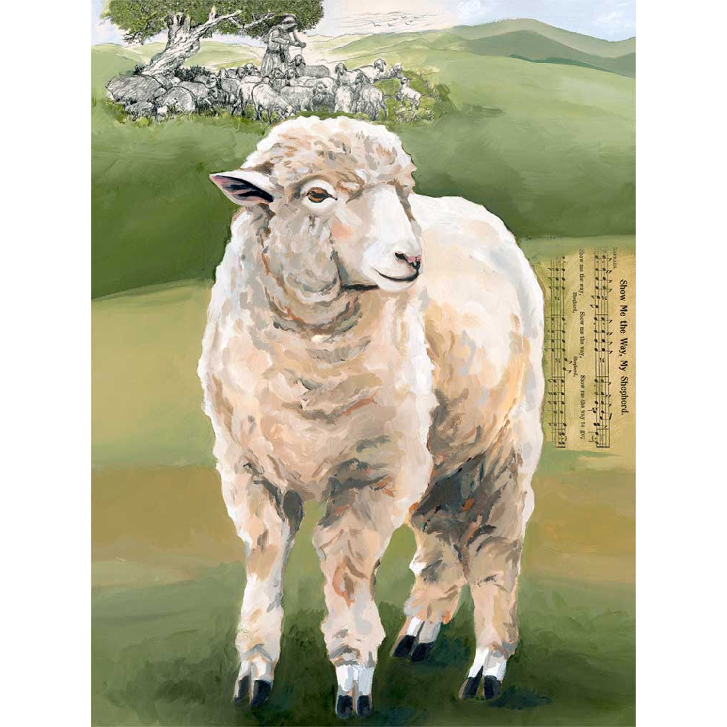 Show Me The Way Sheep Canvas Wall Art - GreenBox Art