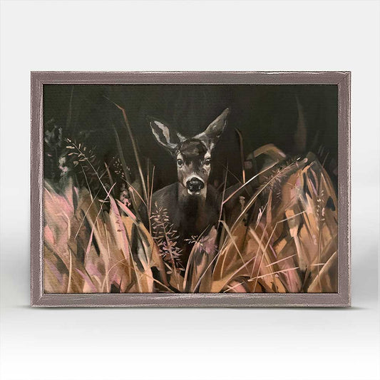Woodland Life - Doe In The Woods Mini Framed Canvas