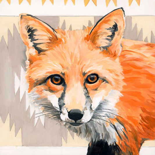 Woodland Life - Aztec Fox Canvas Wall Art
