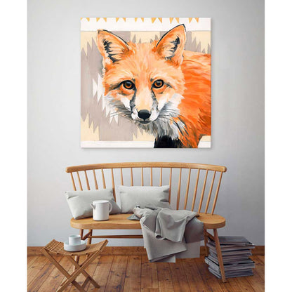 Woodland Life - Aztec Fox Canvas Wall Art