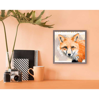 Woodland Life - Aztec Fox Mini Framed Canvas - GreenBox Art