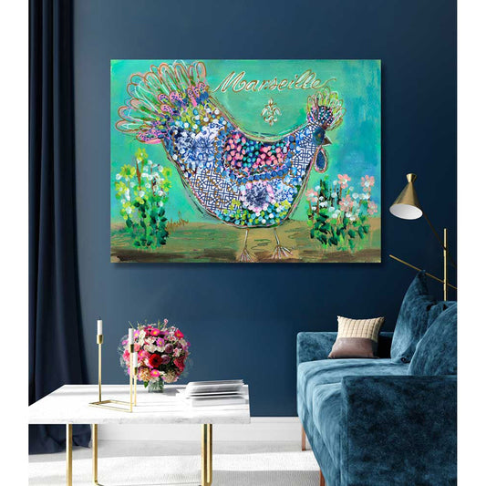 Parisian Poultry - Claudette Canvas Wall Art