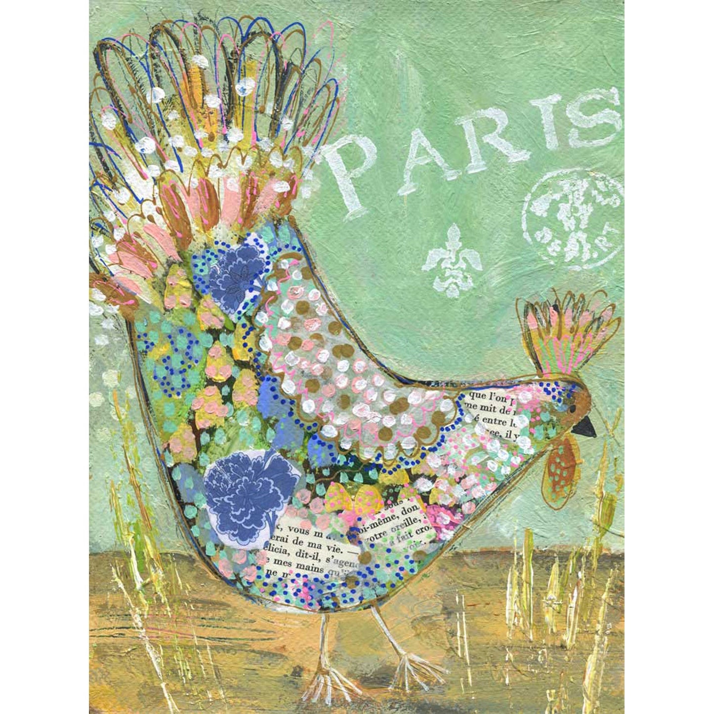 Parisian Poultry - Charlotte Canvas Wall Art - GreenBox Art