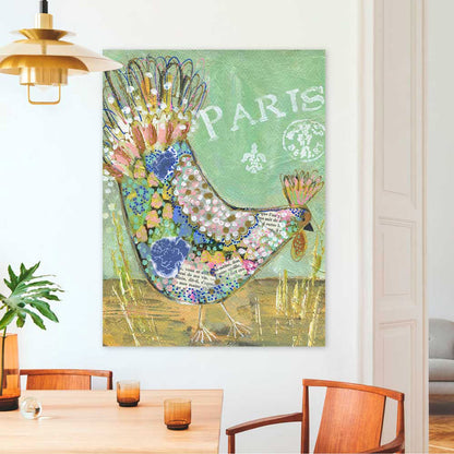 Parisian Poultry - Charlotte Canvas Wall Art - GreenBox Art