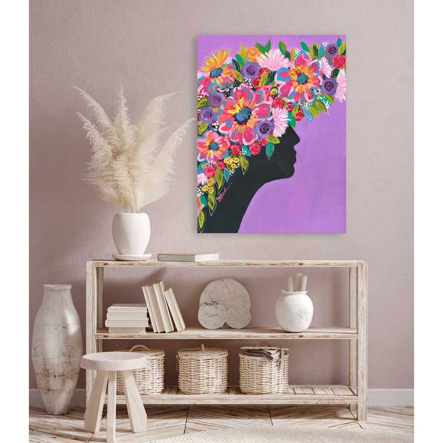 Lavender Silhouette Canvas Wall Art