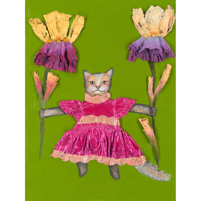 Kitty Dress Canvas Wall Art - GreenBox Art