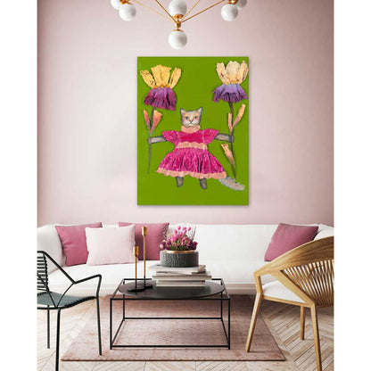 Kitty Dress Canvas Wall Art