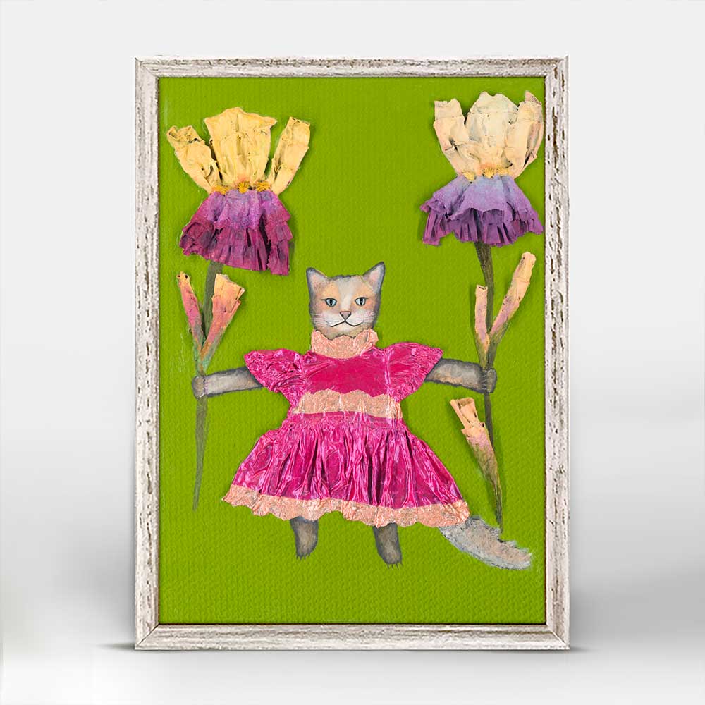 Kitty Dress Mini Framed Canvas - GreenBox Art