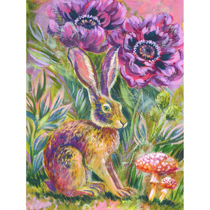 In The Garden Hare Canvas Wall Art - GreenBox Art