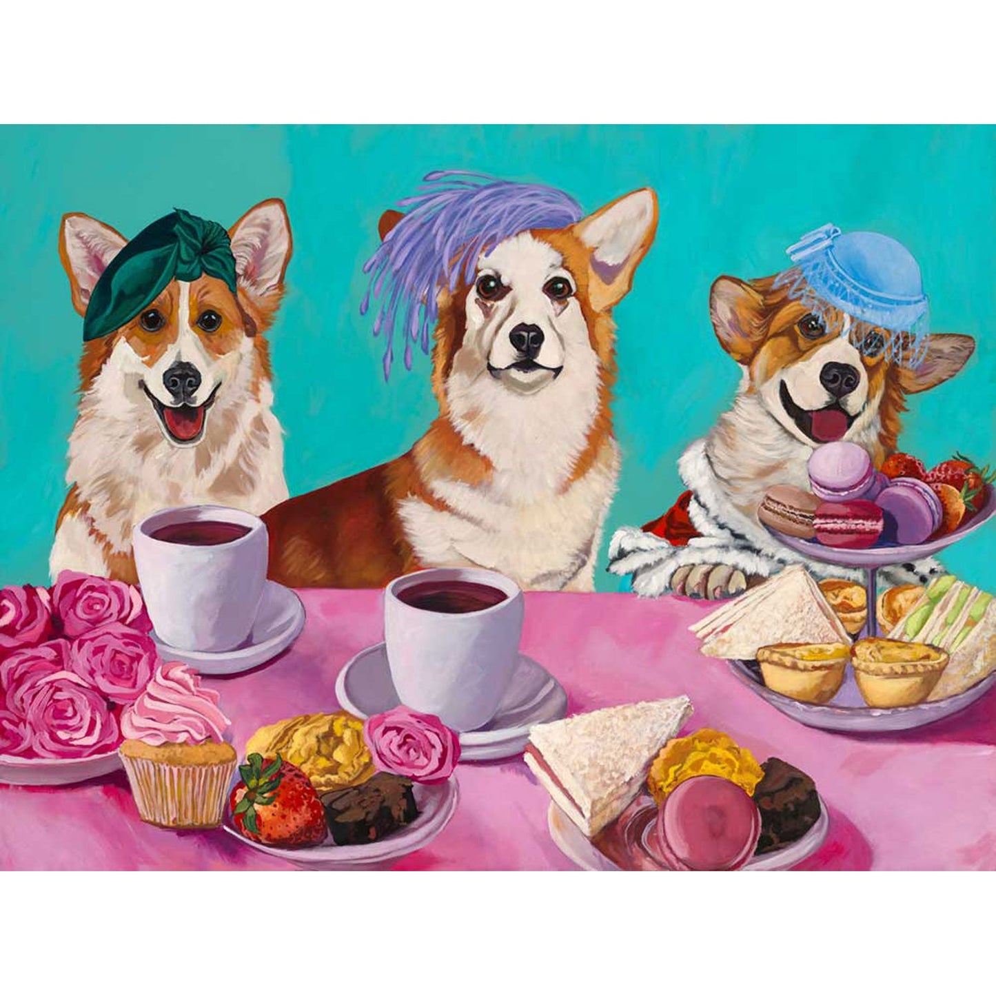 Corgi Party Canvas Wall Art