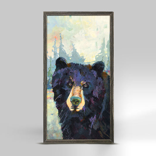 Bright Eyes, Black Bear Mini Framed Canvas