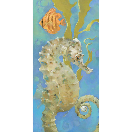 Seahorse With Pearl Canvas Wall Art