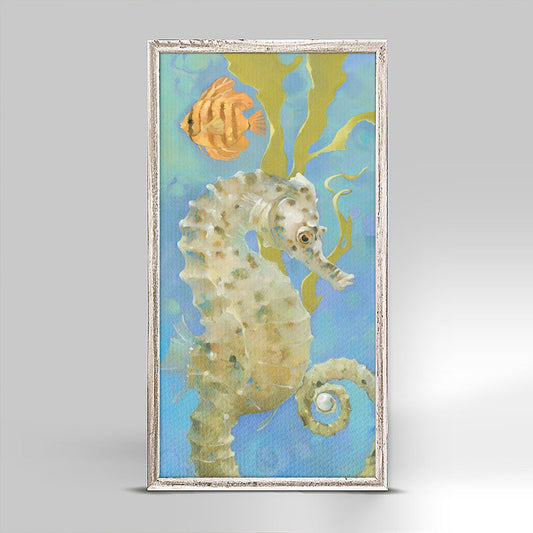 Seahorse With Pearl Mini Framed Canvas