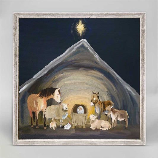 Holiday - Nativity Manger Mini Framed Canvas