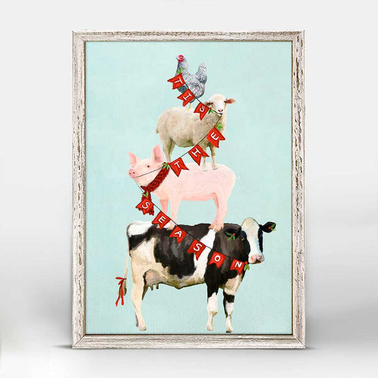 Holiday - 'Tis The Season Farm Stack Mini Framed Canvas - GreenBox Art