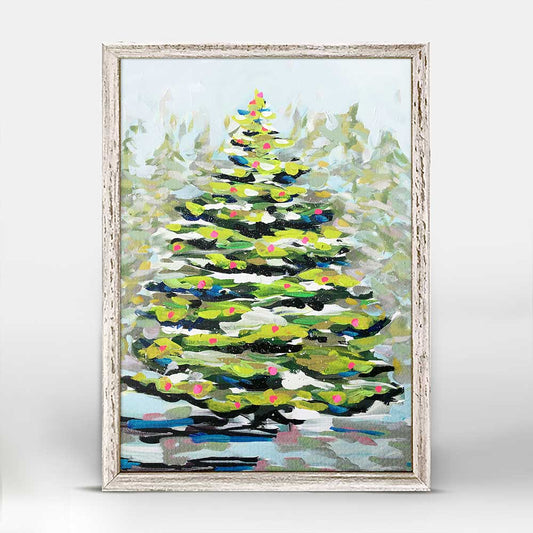 Holiday - Let It Snow Tree Mini Framed Canvas