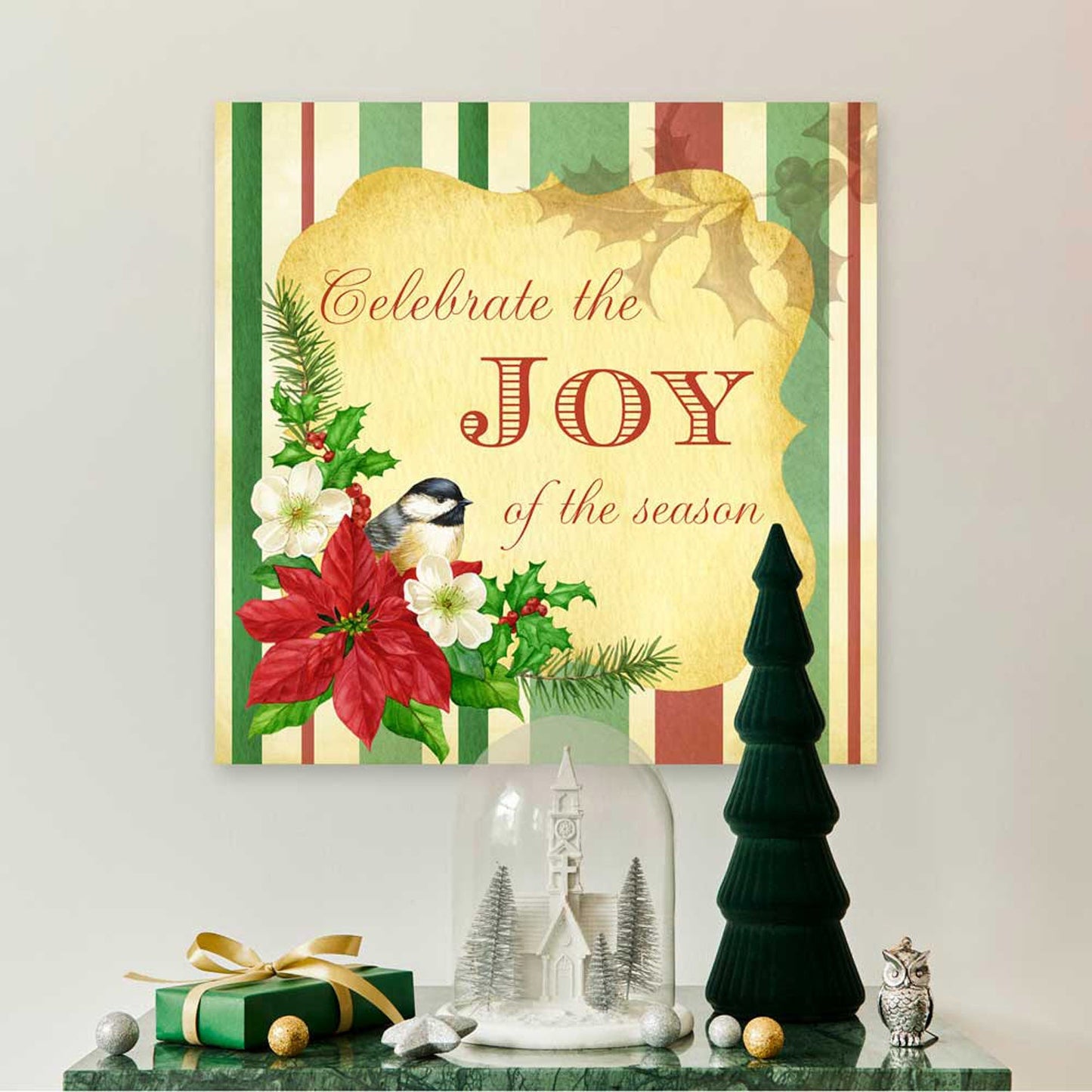 Holiday - Celebrate The Joy Of the Season Canvas Wall Art