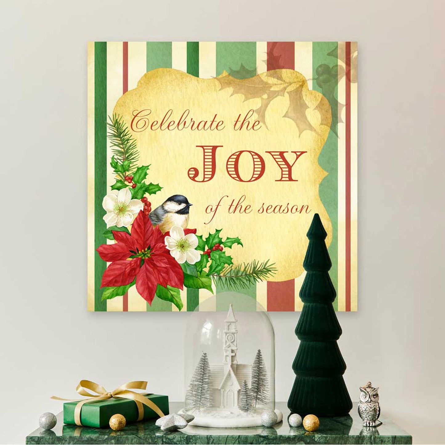 Holiday - Celebrate The Joy Of the Season Canvas Wall Art - GreenBox Art