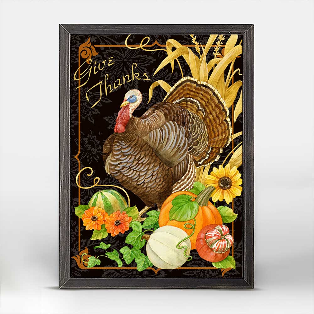 Fall - Give Thanks Mini Framed Canvas - GreenBox Art