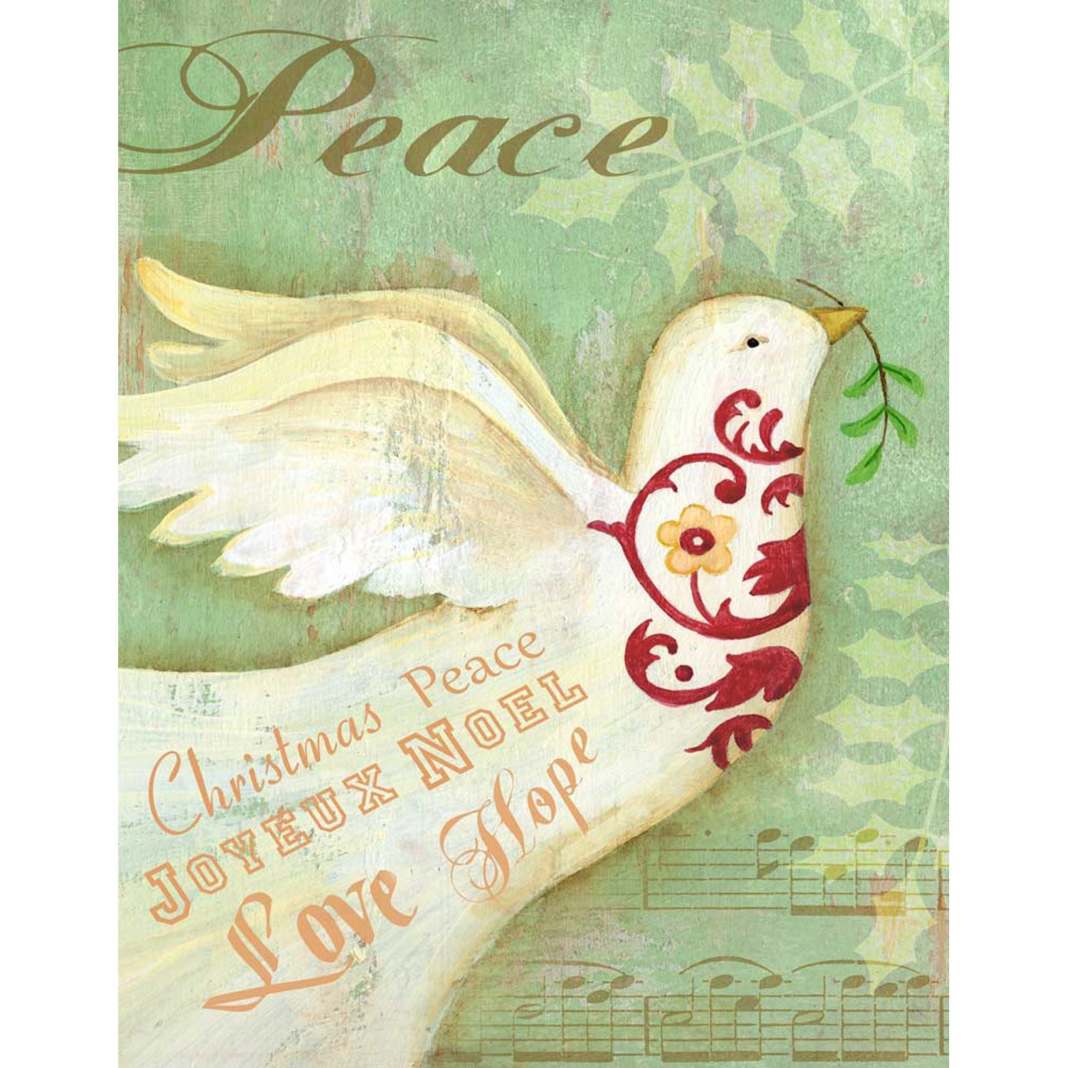 Holiday - Holiday Memories Dove Canvas Wall Art - GreenBox Art