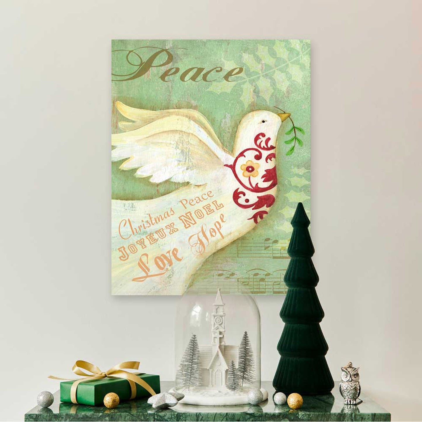 Holiday - Holiday Memories Dove Canvas Wall Art - GreenBox Art