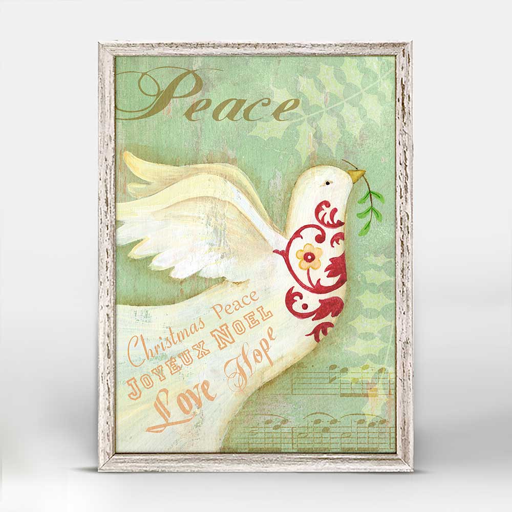 Holiday - Holiday Memories Dove Mini Framed Canvas - GreenBox Art