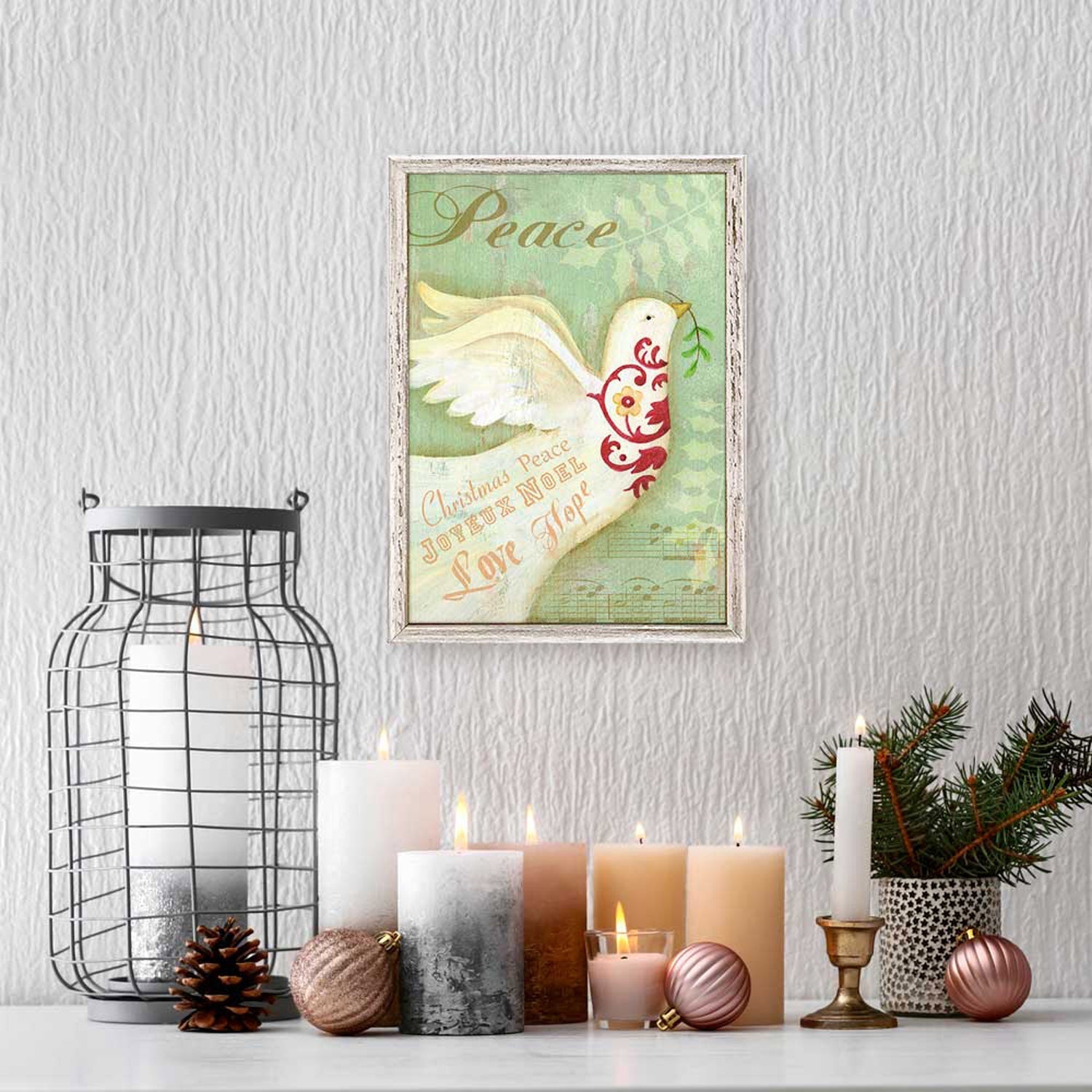 Holiday - Holiday Memories Dove Mini Framed Canvas - GreenBox Art