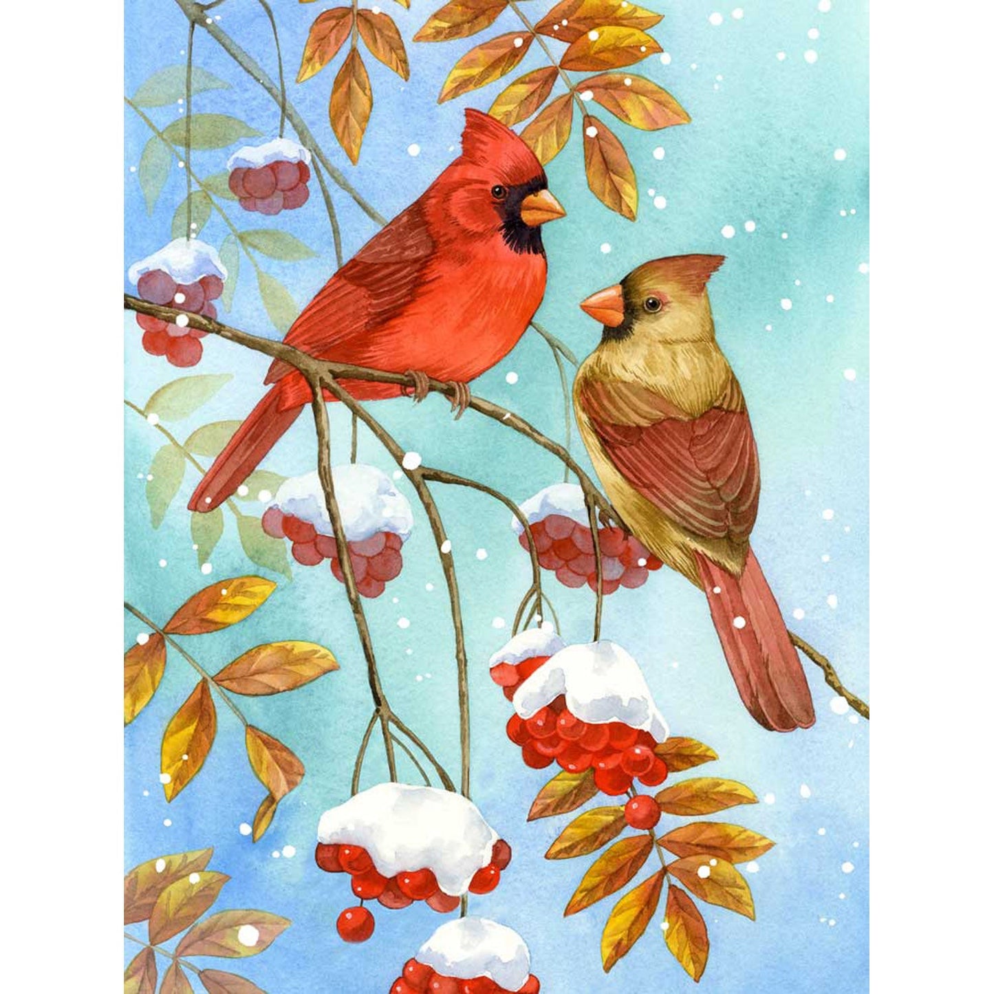 Holiday - Snow & Scarlet Canvas Wall Art