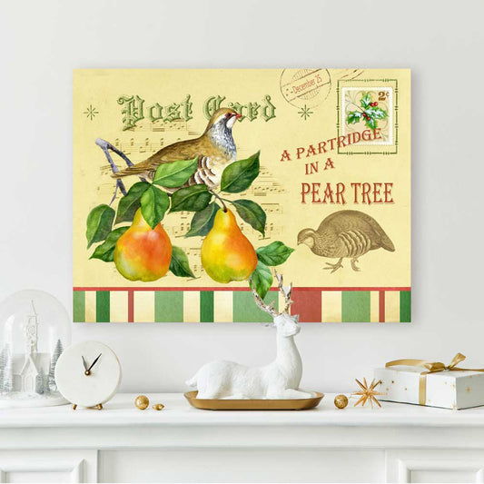 Holiday - Partridge In A Pear Tree Canvas Wall Art