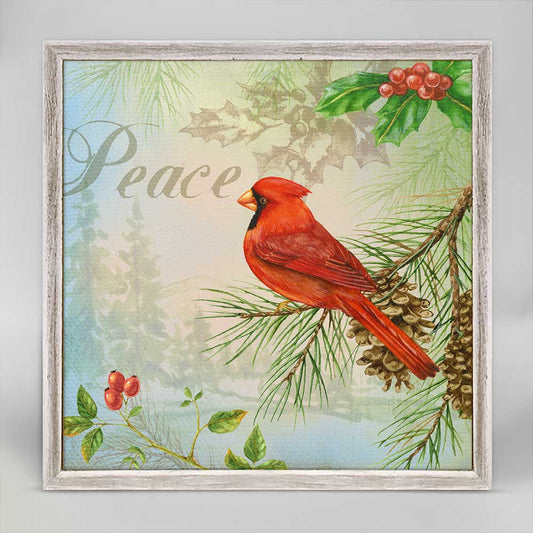 Holiday - Winter Song - Cardinal Mini Framed Canvas