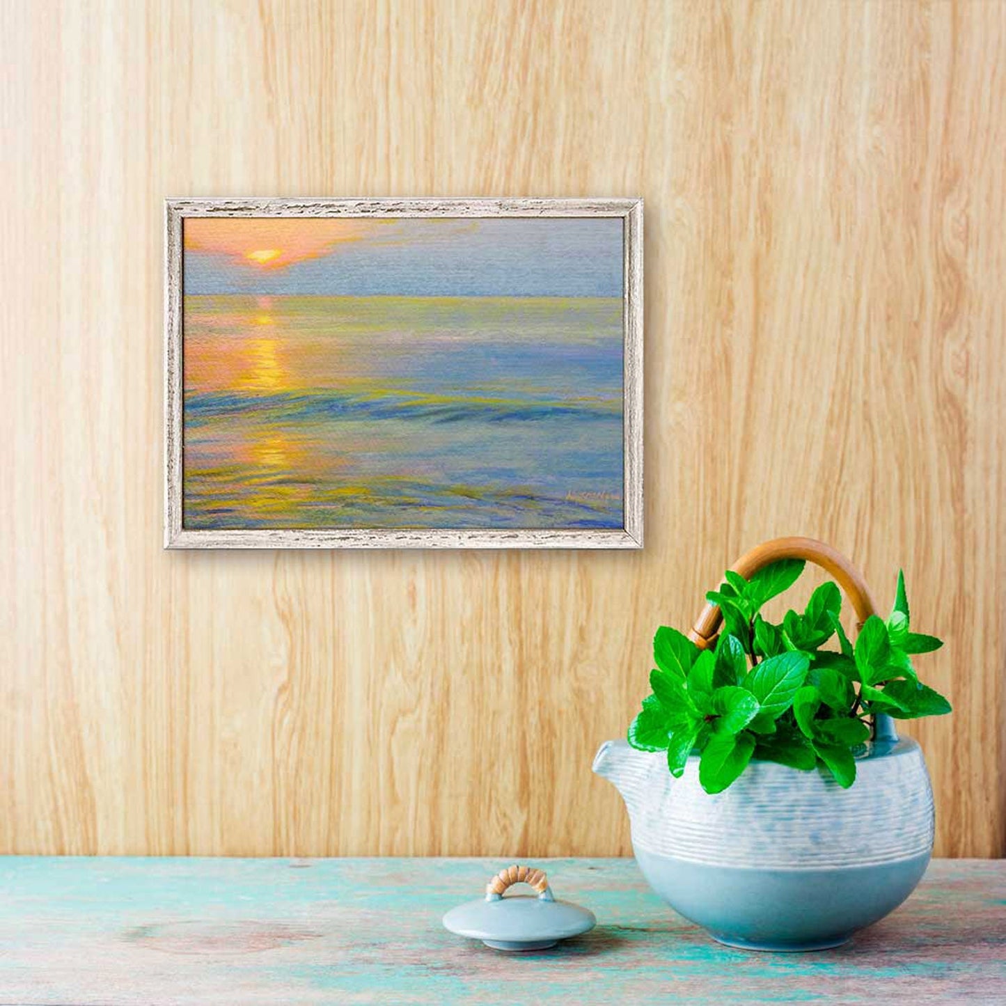 Ocean Sunset Mini Framed Canvas