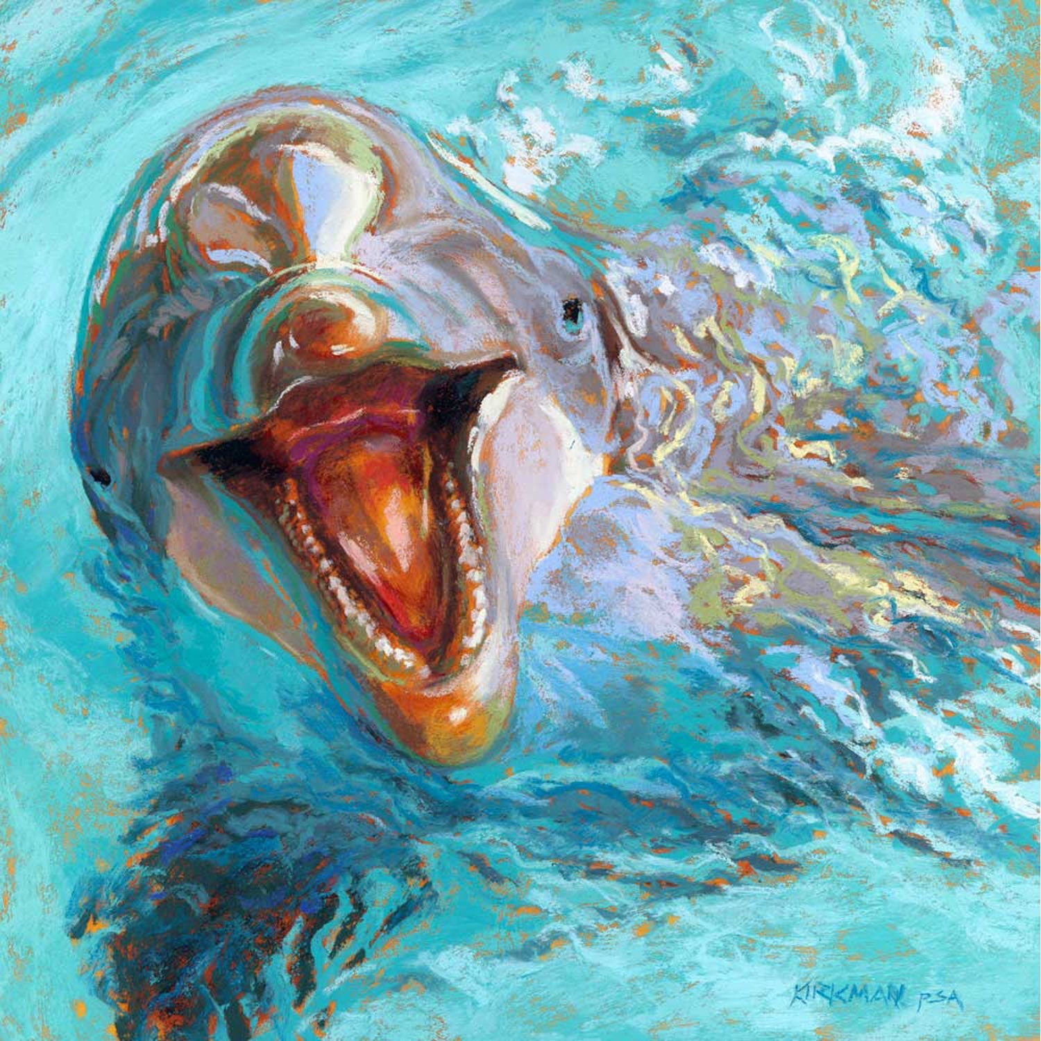 Joyous Dolphin Canvas Wall Art - GreenBox Art