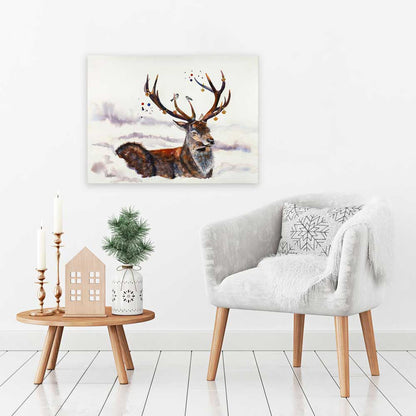 Holiday - Buck and Bells Canvas Wall Art - GreenBox Art