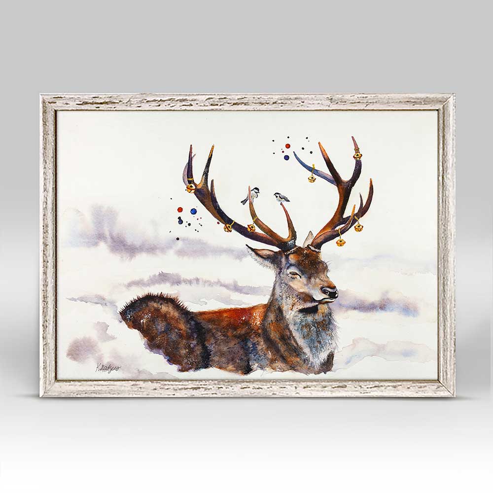 Holiday - Buck and Bells Mini Framed Canvas - GreenBox Art