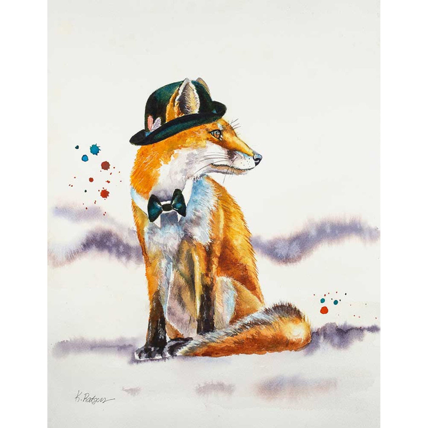 Dapper Fox Canvas Wall Art - GreenBox Art