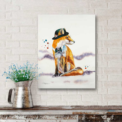 Dapper Fox Canvas Wall Art - GreenBox Art