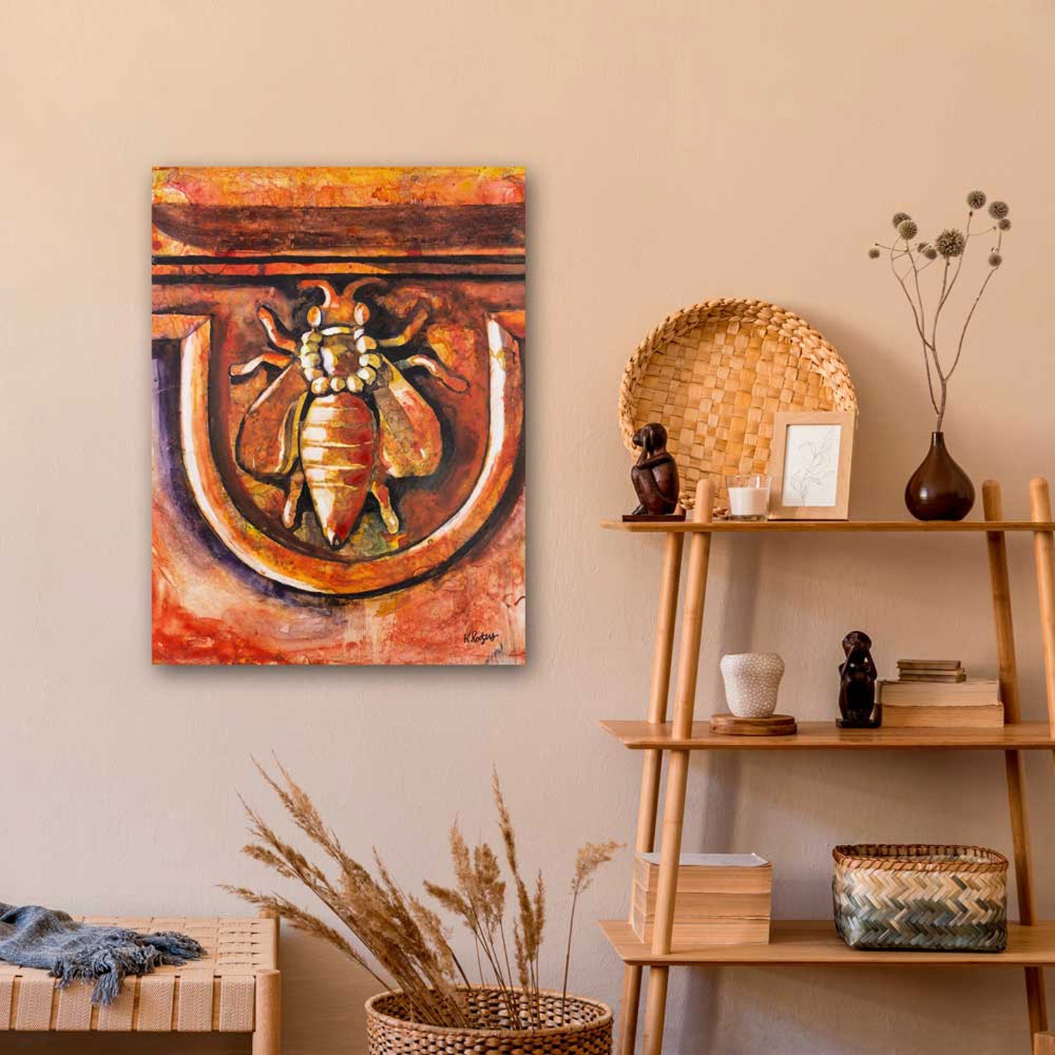 The Roman Bee Canvas Wall Art - GreenBox Art