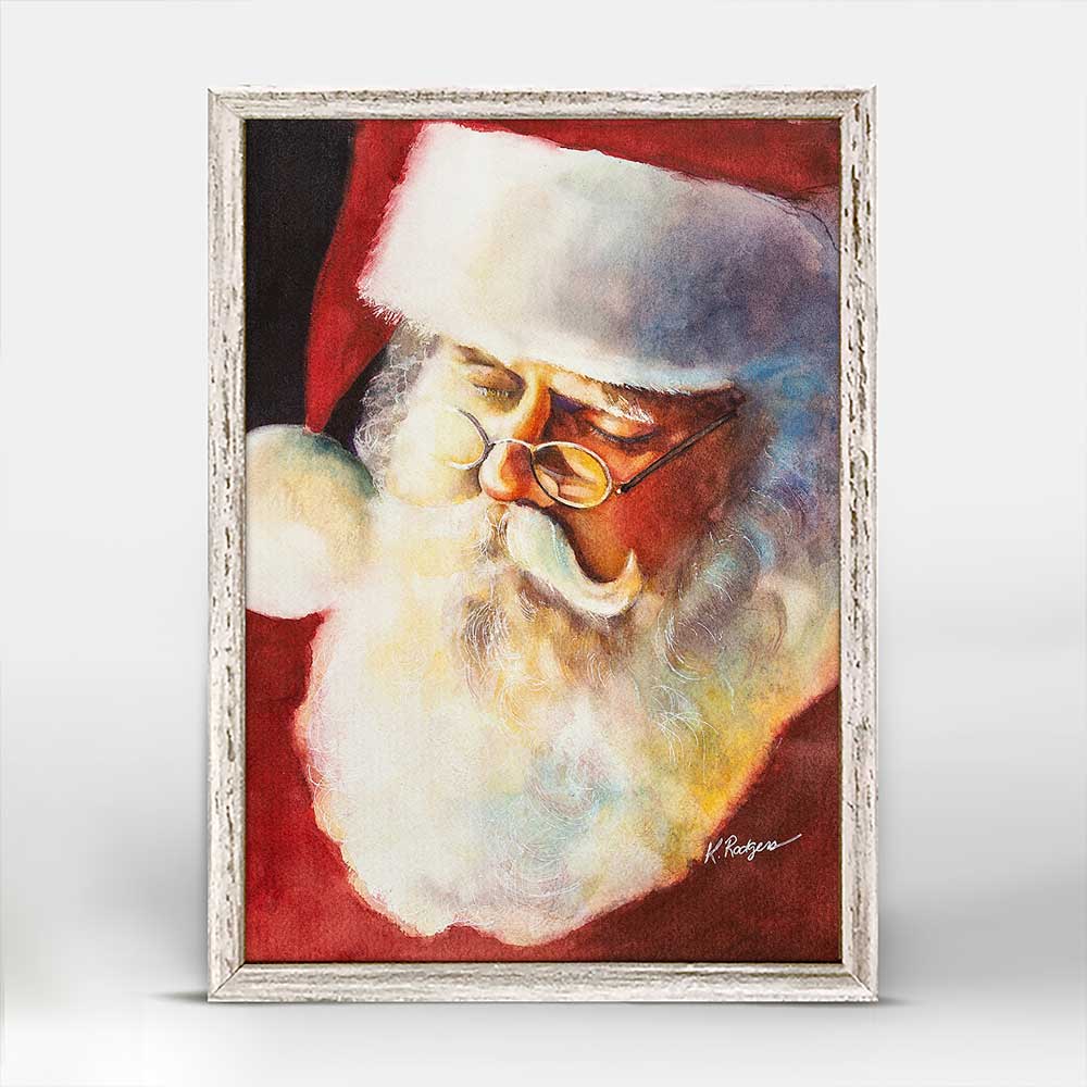 Holiday - Sleeping Santa Mini Framed Canvas