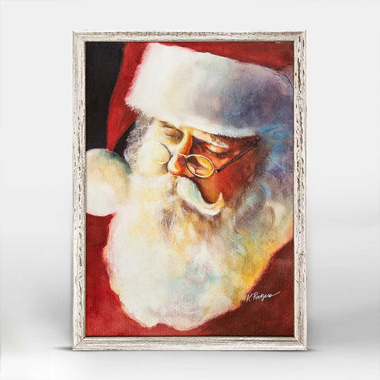 Holiday - Sleeping Santa Mini Framed Canvas - GreenBox Art