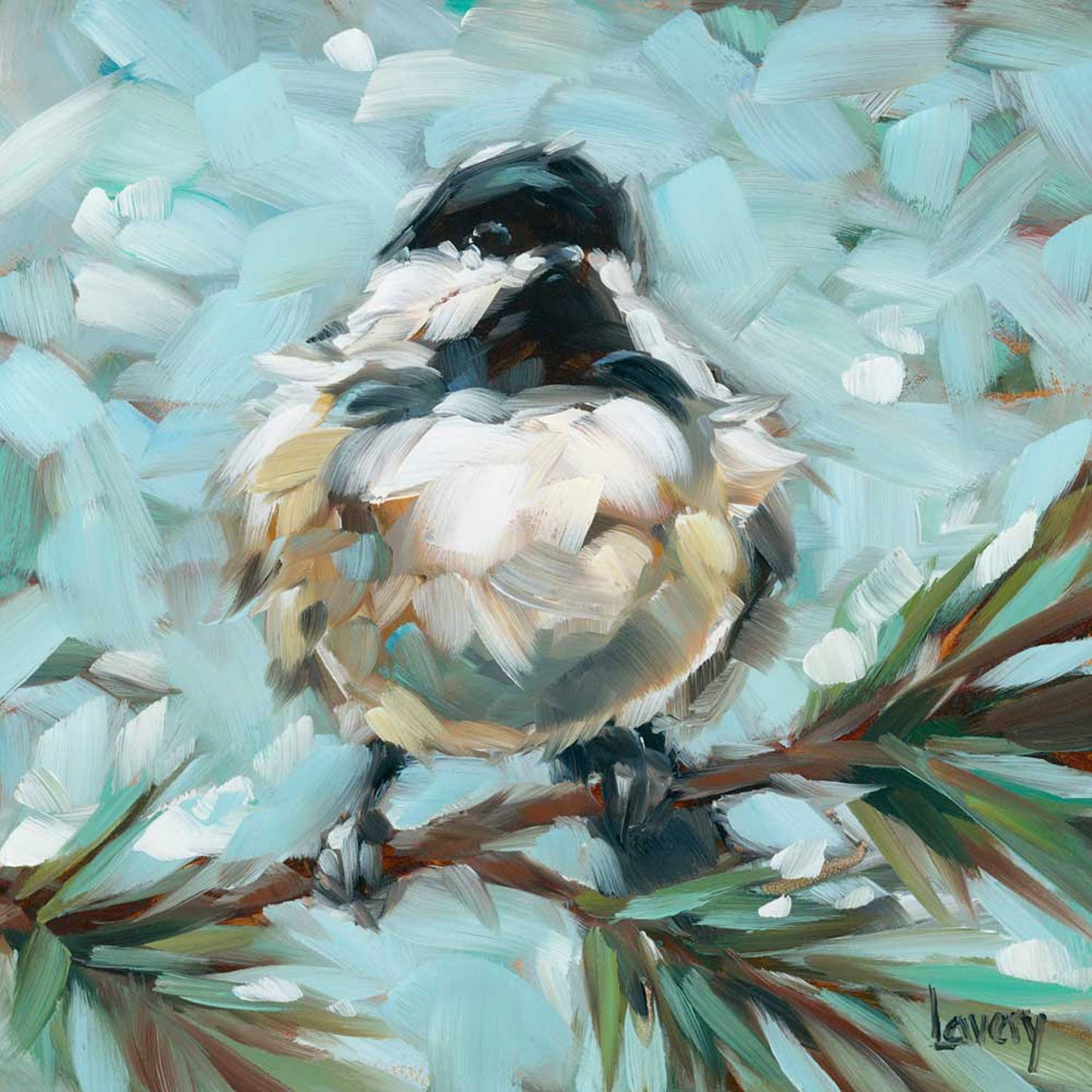 Chickadee In Pine Canvas Wall Art - GreenBox Art