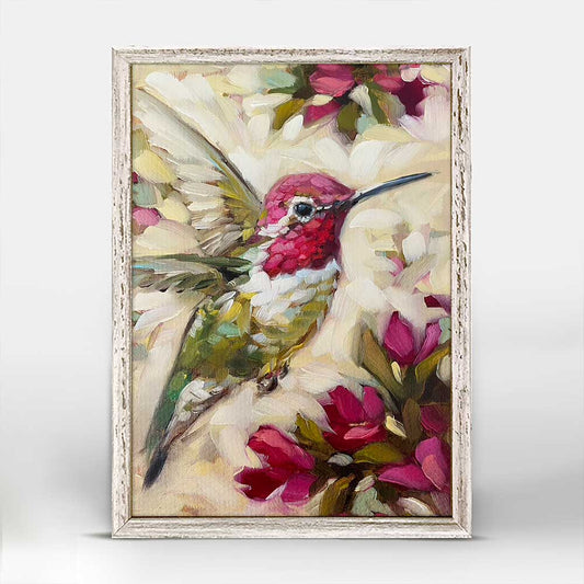 Hummingbird Love Mini Framed Canvas