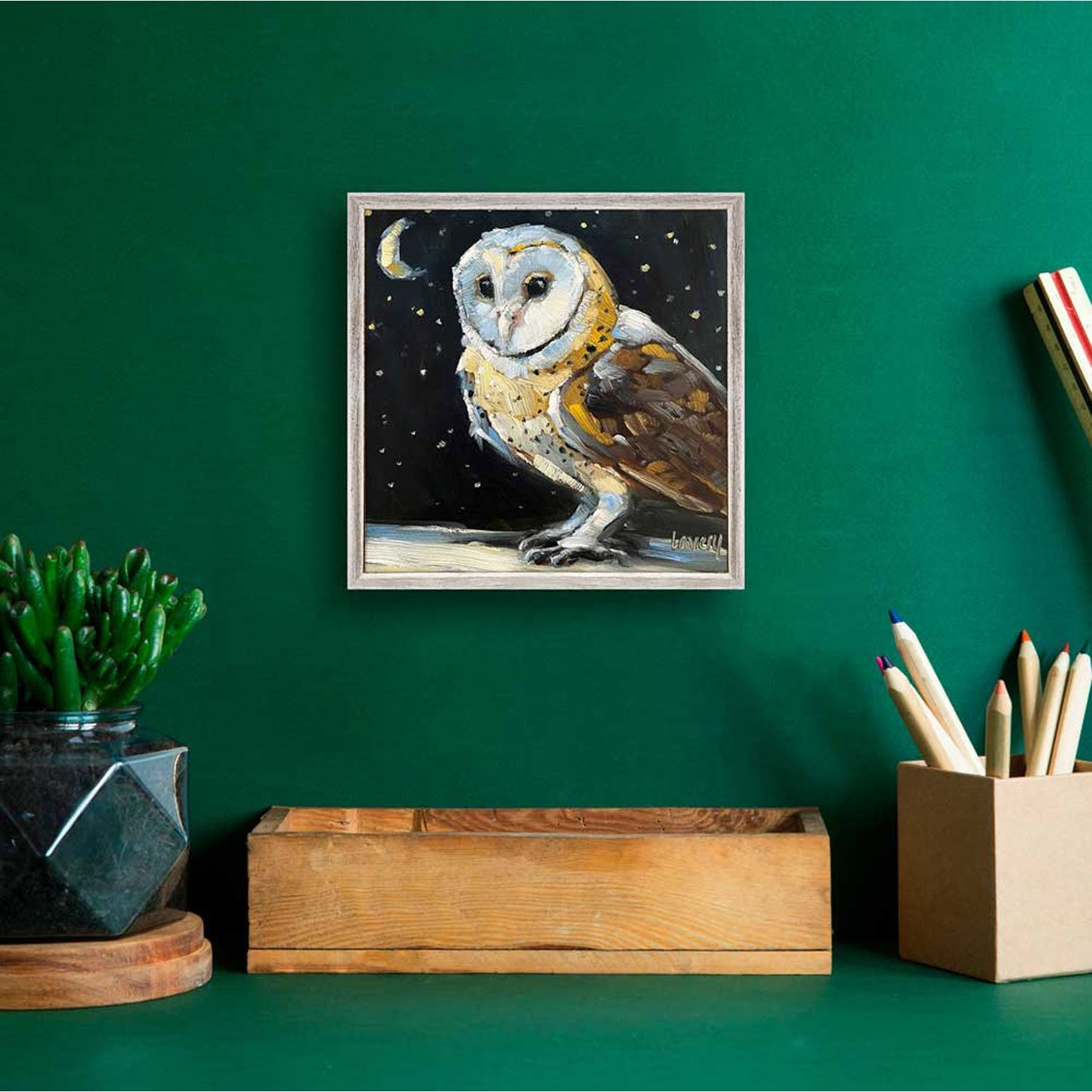 Midnight Visitor Mini Framed Canvas - GreenBox Art