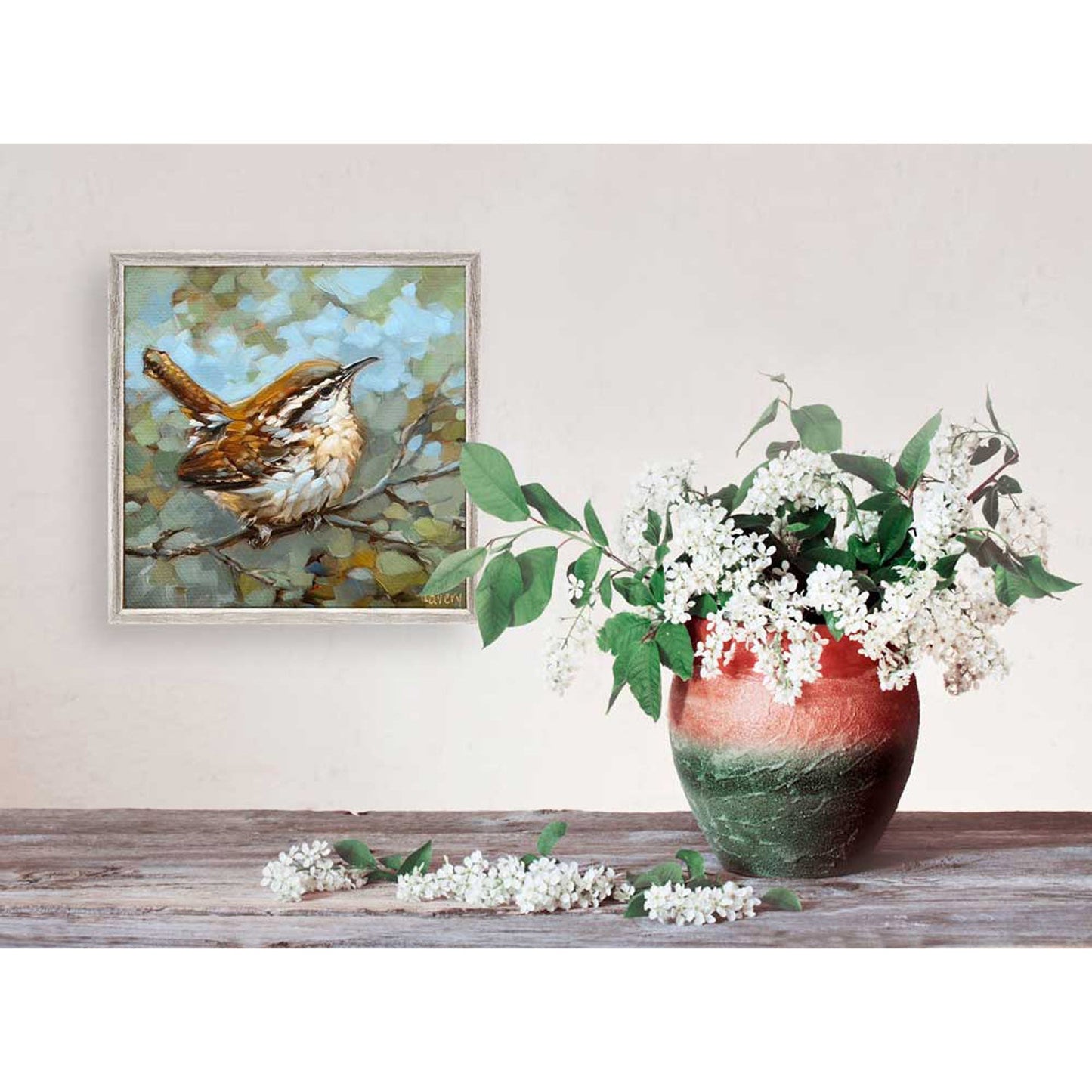Wren Looking For Signs Mini Framed Canvas