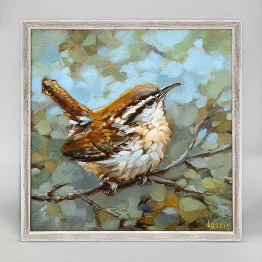 Wren Looking For Signs Mini Framed Canvas - GreenBox Art